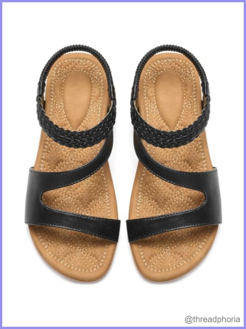Ecetana Womens Dressy Comfortable Flat Sandals Strappy Elastic Ankle Strap